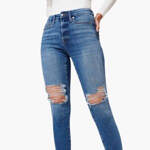 Good American Good Legs Distressed Raw Hem Skinny